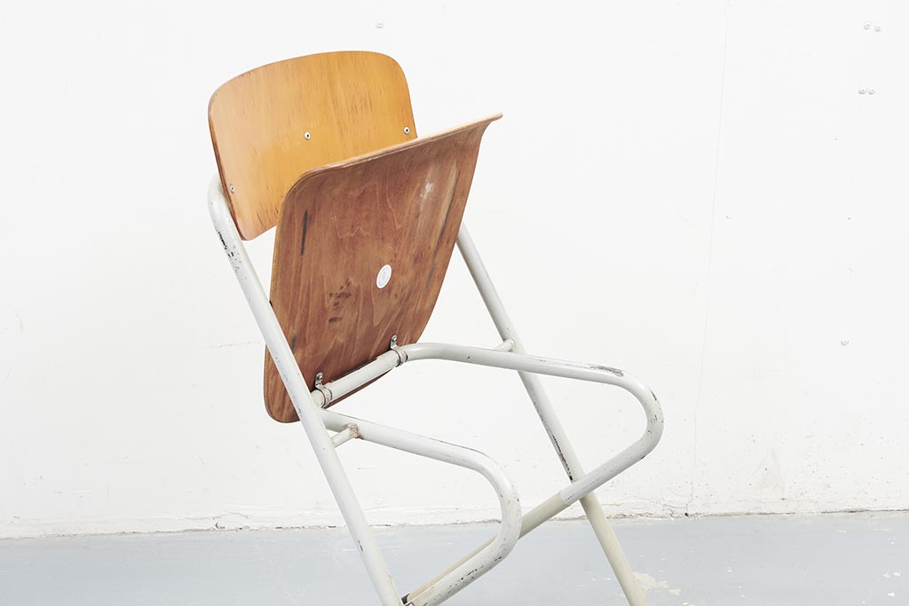 Aluflex style folding beech chair