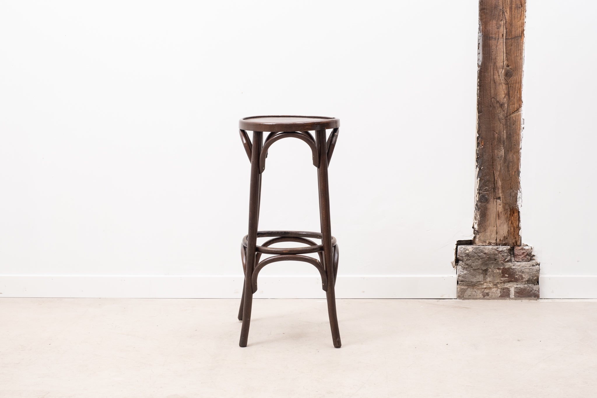 Thonet style brown bar stool