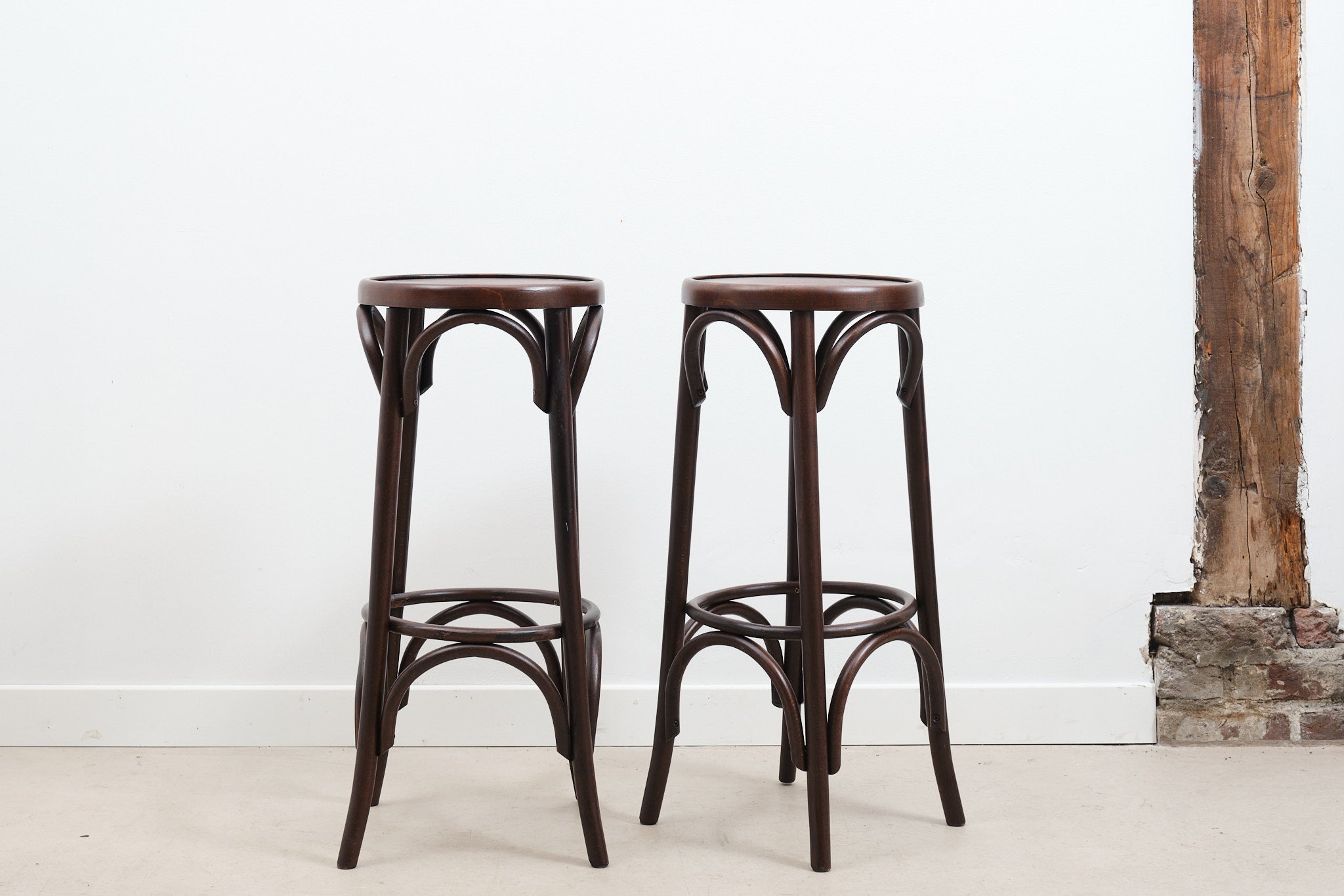 Thonet style brown bar stool