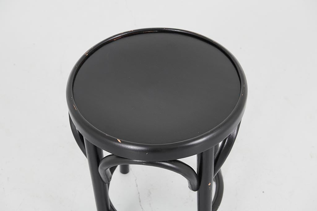 Thonet style low black stool