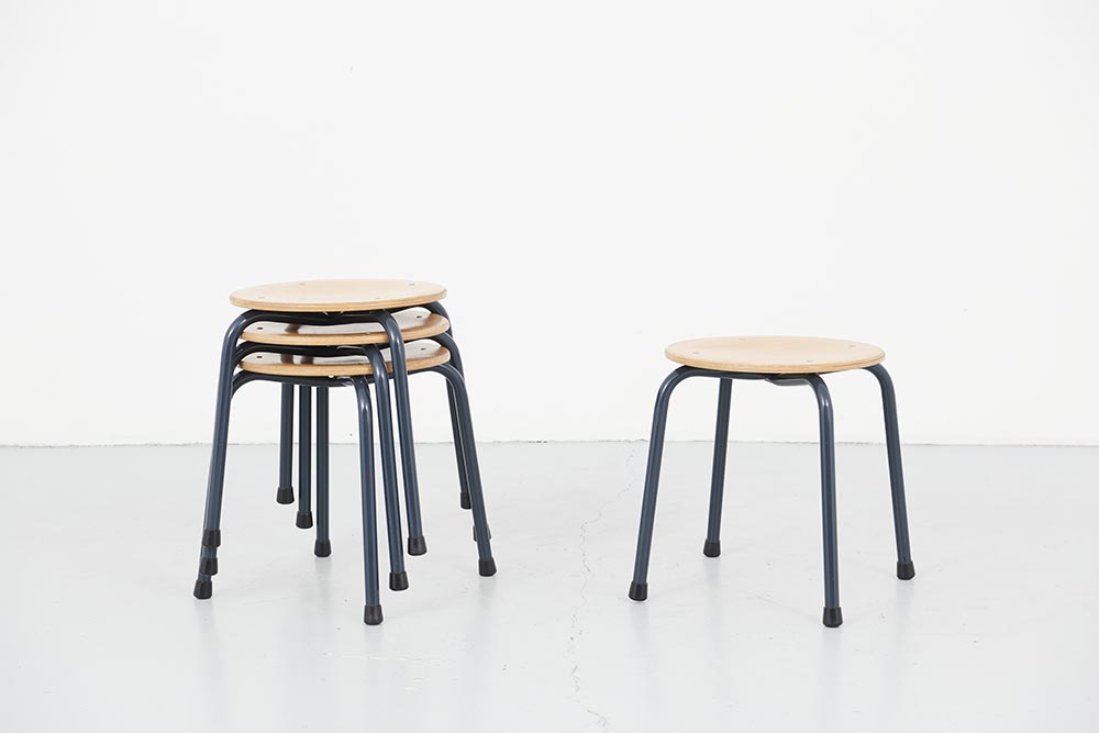 Stool beech / petrol blue