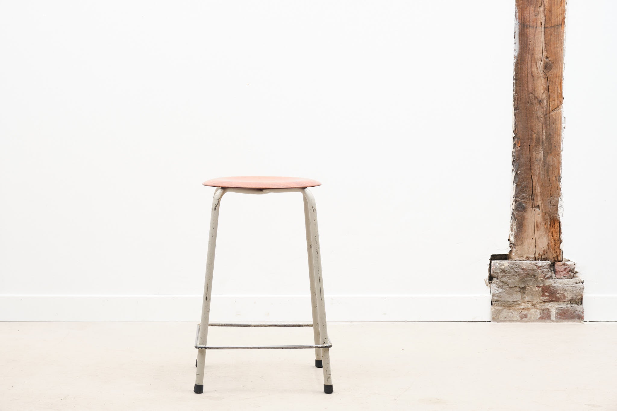 Vintage pagholz stool oak / gray