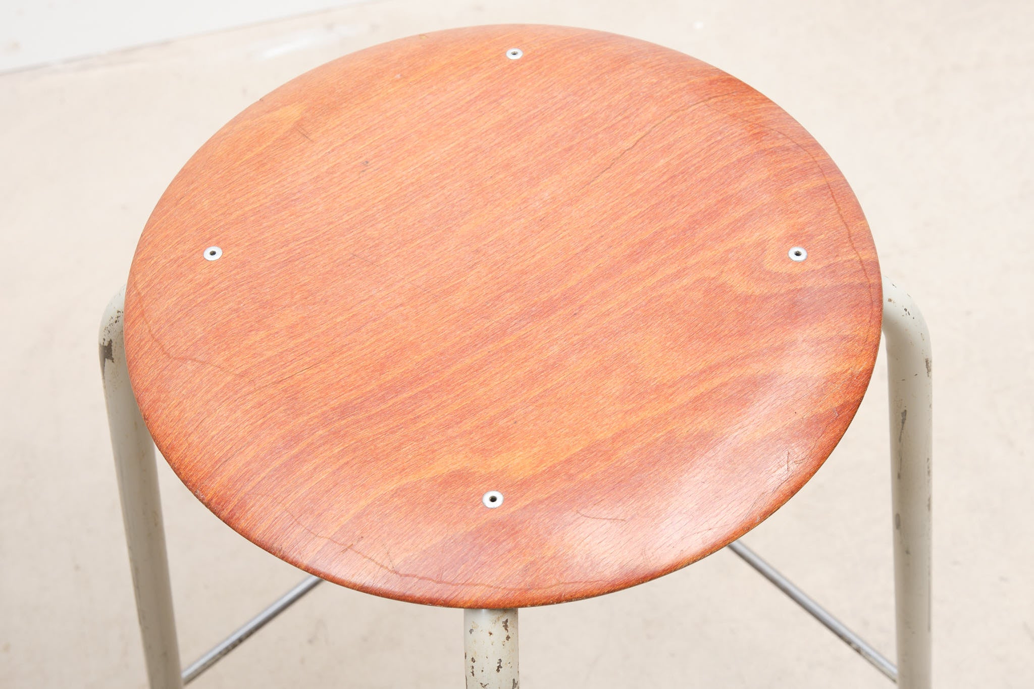 Vintage pagholz stool oak / gray