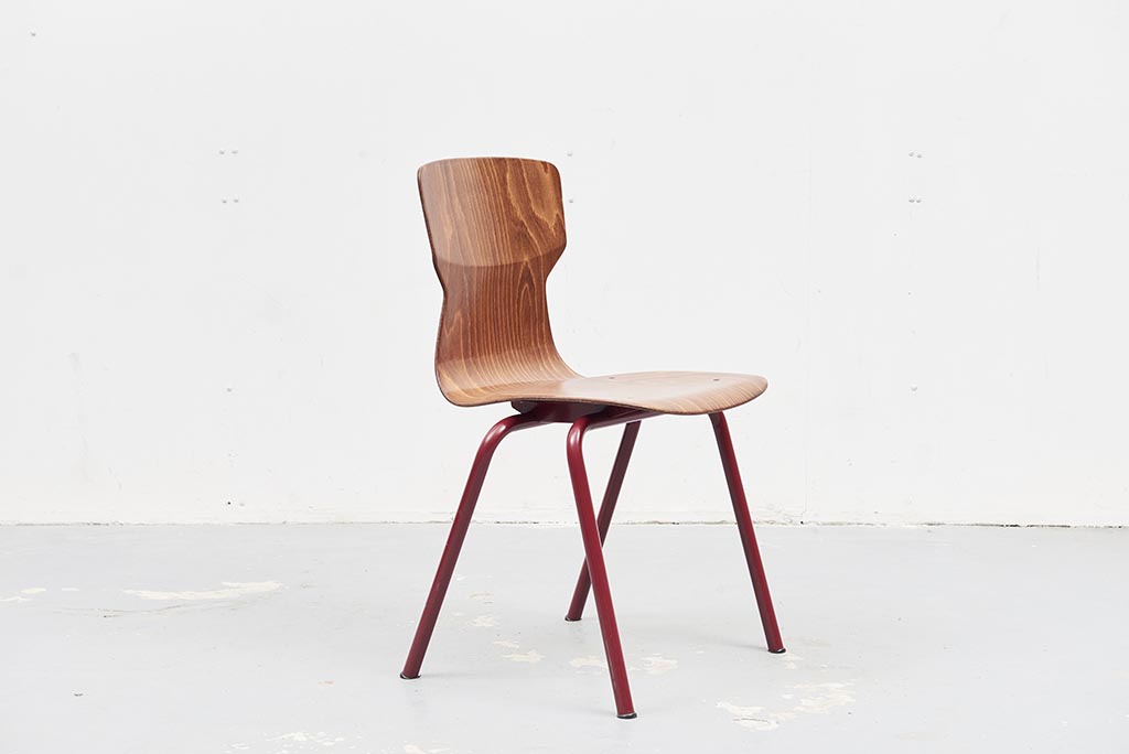 Eromes chair oak / carmine