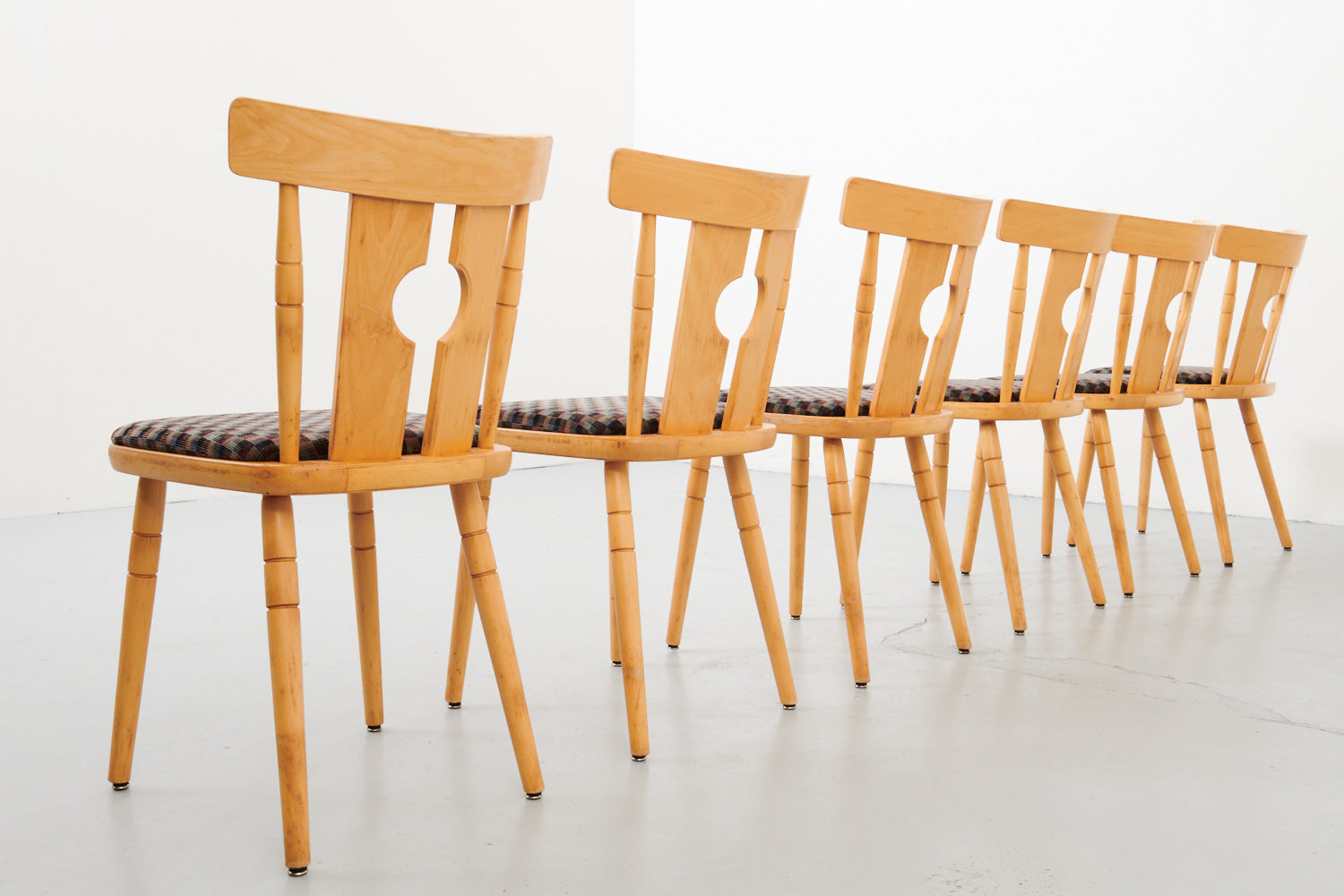 Scandinavian bistro chair with fabric seat
